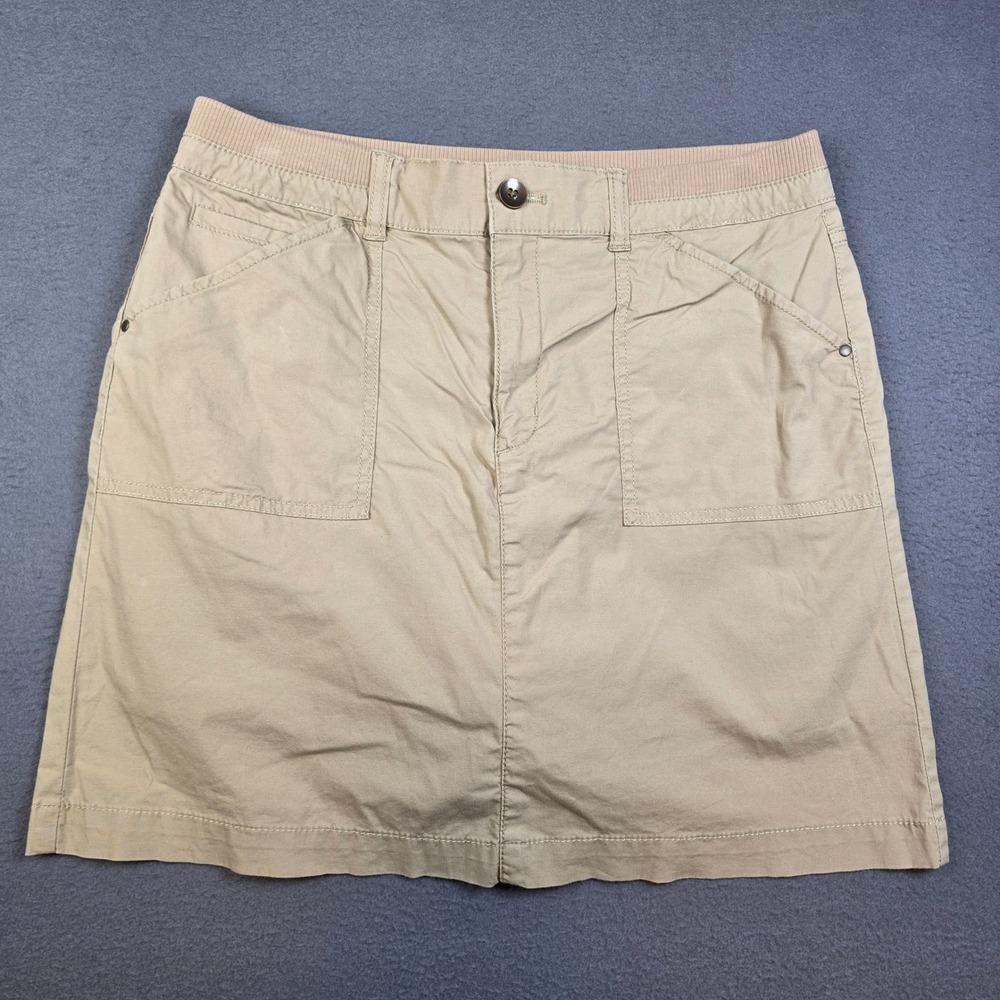 Croft & Barrow Skort Womens 10 Tan Khaki Stretch Cotton Cargo Skirt
